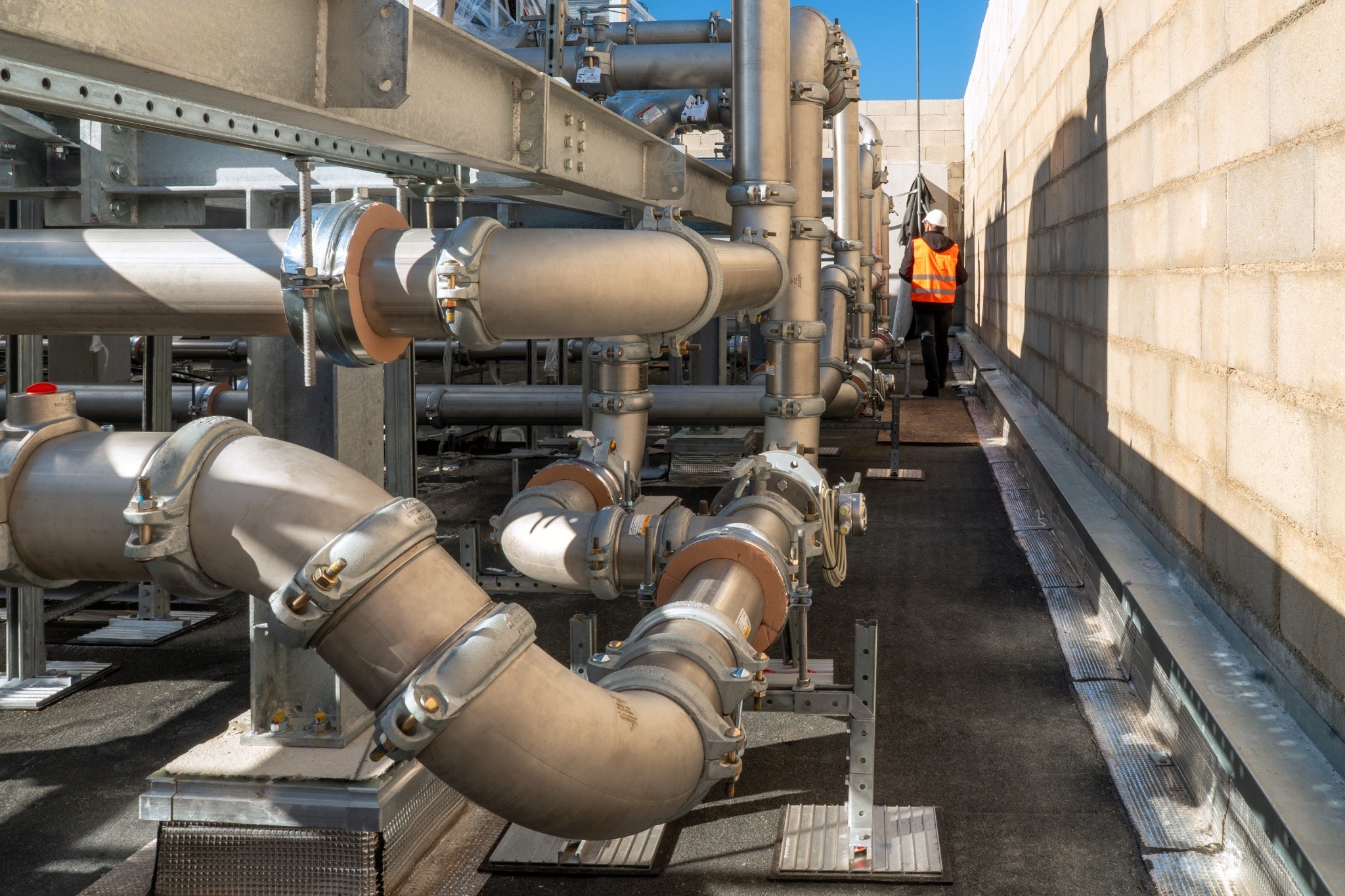 Industrial infrastructure and a professional on site