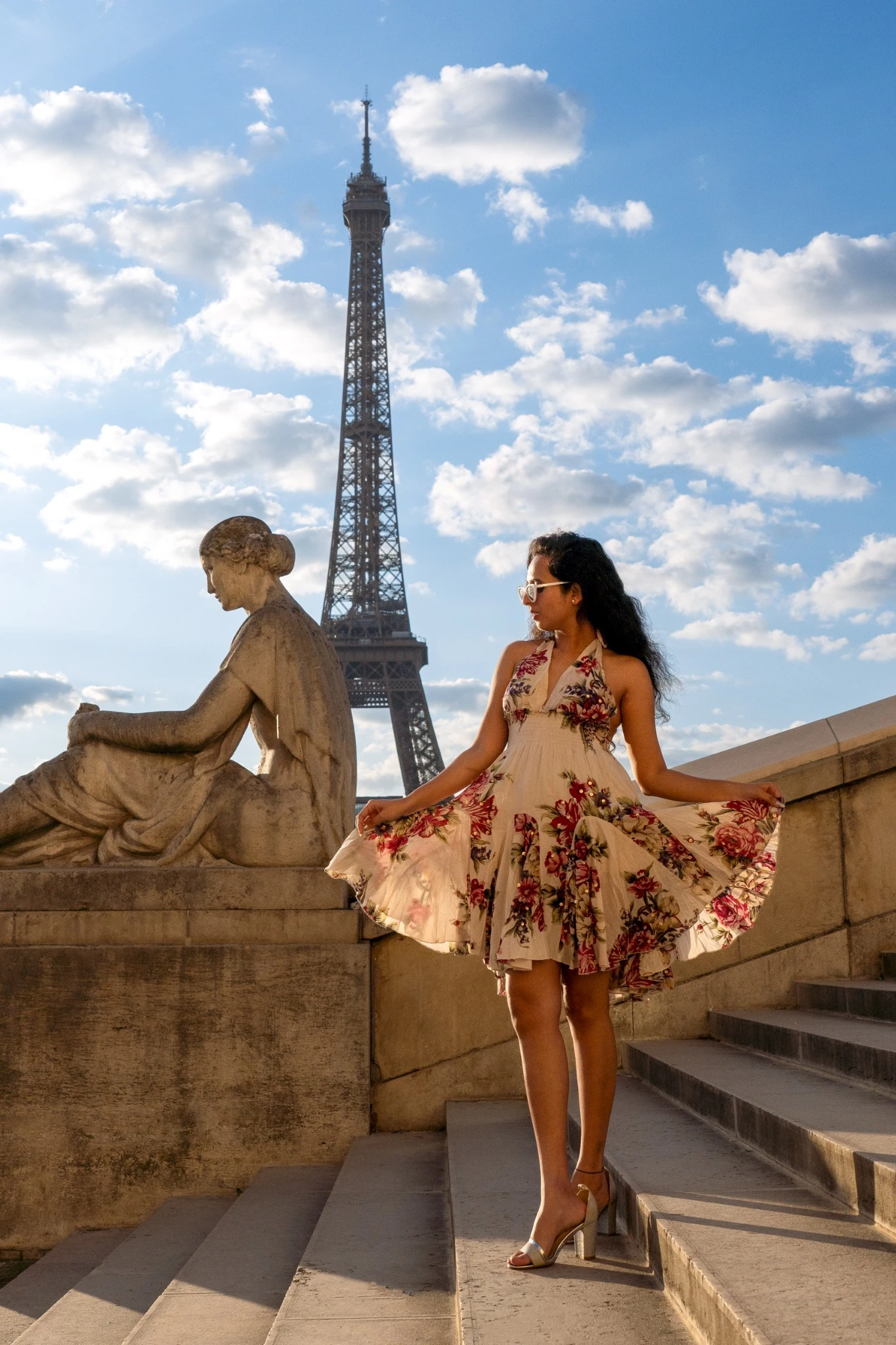 Solo portrait near the Eiffel Tower in Paris