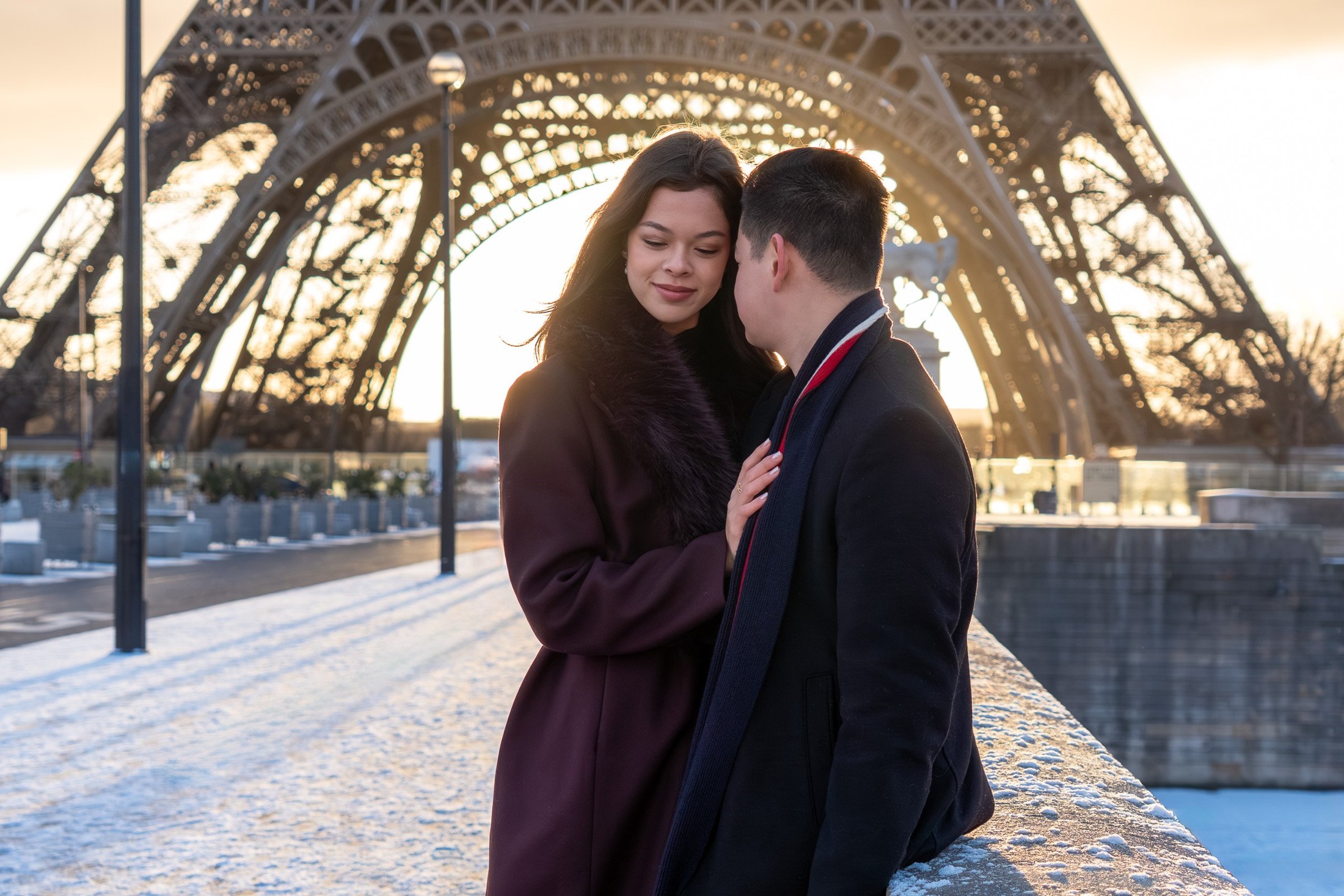 Couple photographed in Paris